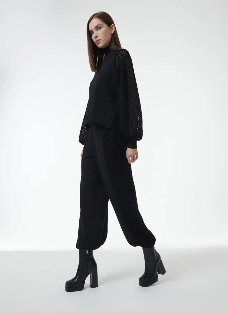 Leem Mesh Detail Knit Trousers