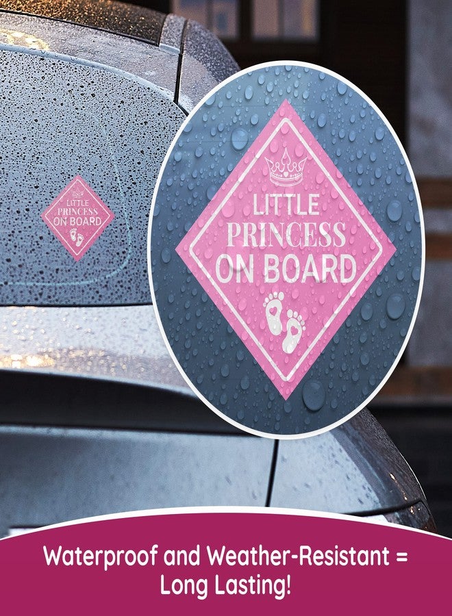 ELLOPI Super Cute, Elegant 4.5in Princess on Board Sticker 1pk. Bright Pink Diamond Newborn Caution Car Bumper Decals. Premium Vinyl Baby Safety Warning Label for Vehicles, Trucks, Automobiles, Cars, Vans - Image 4