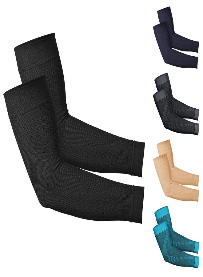 KEKING® Compression Arm Sleeves, Firm 20-30mmHg Graduated Compression Full Arm Support for Recovery, Pain Relief, Tendonitis, Golfers & Tennis Elbow Brace, Workouts Sports - Latex Free Black L - Image 1