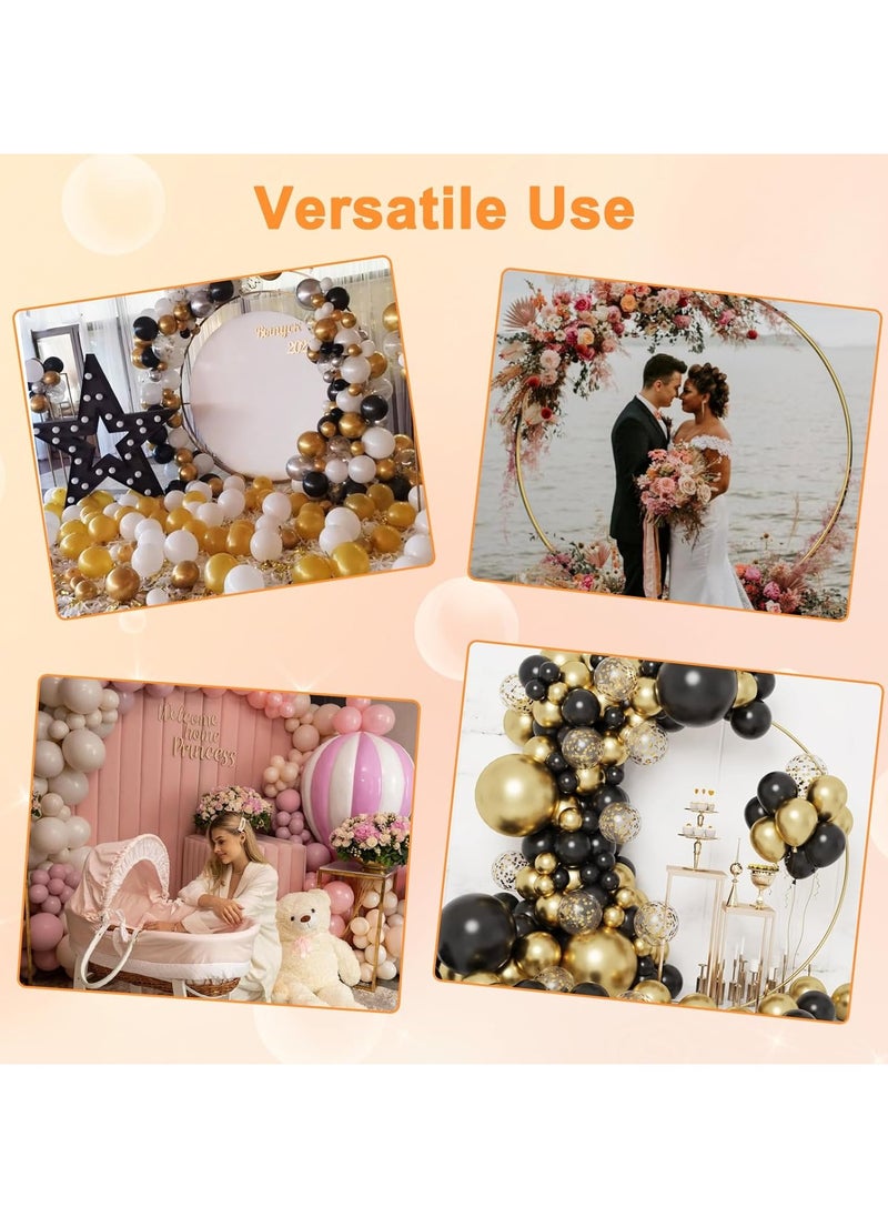 Jorunb 7 Ft Round Backdrop Stand Metal Arch, Circle Backdrop Arch Stand Wedding Arch Frame, Balloon Arch Stand Arch Backdrop Stand for Party, Wedding Archs for Ceremony Baby Shower Decoration (Gold)  - Image 5