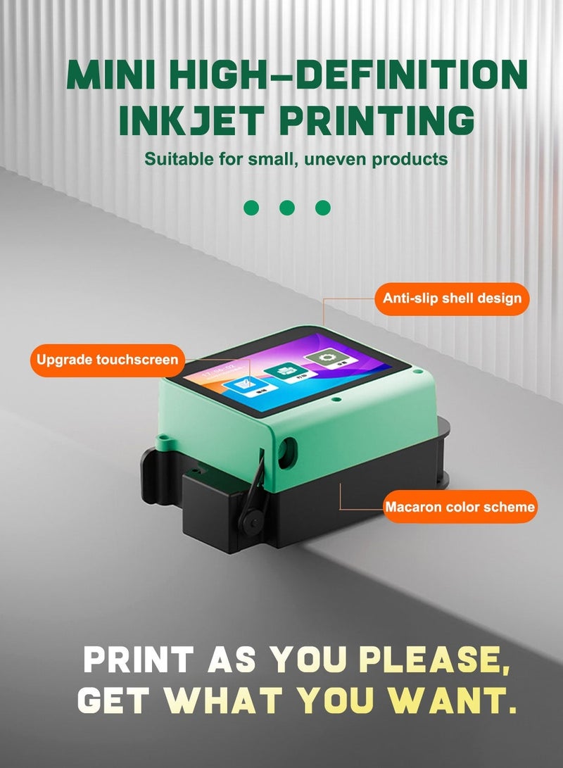 KidLe T1 Smart Handheld Mini Inkjet Printer, Portable High-Resolution Coding Machine with Bluetooth, 2.8-Inch Touch Screen for Text/Logo/Date Printing on Various Surfaces - Image 4