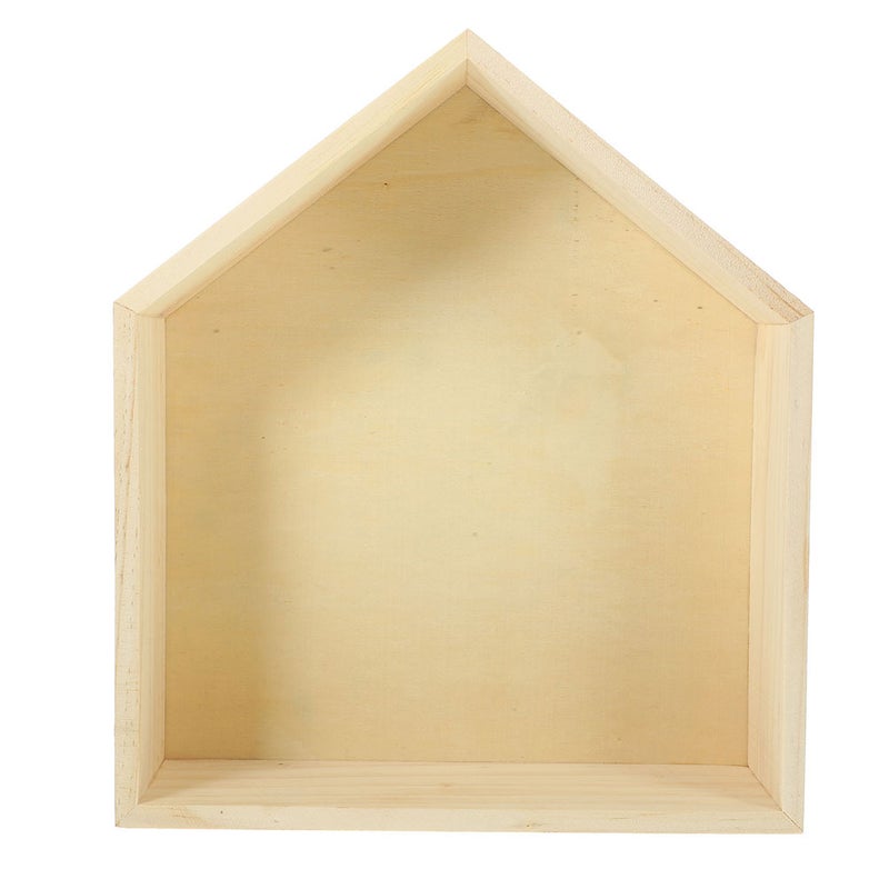 🏠 رف جداري مودرن لتزيين المنزل بتصميم مبتكر على شكل خماسي من الخشب المتين - Image 1