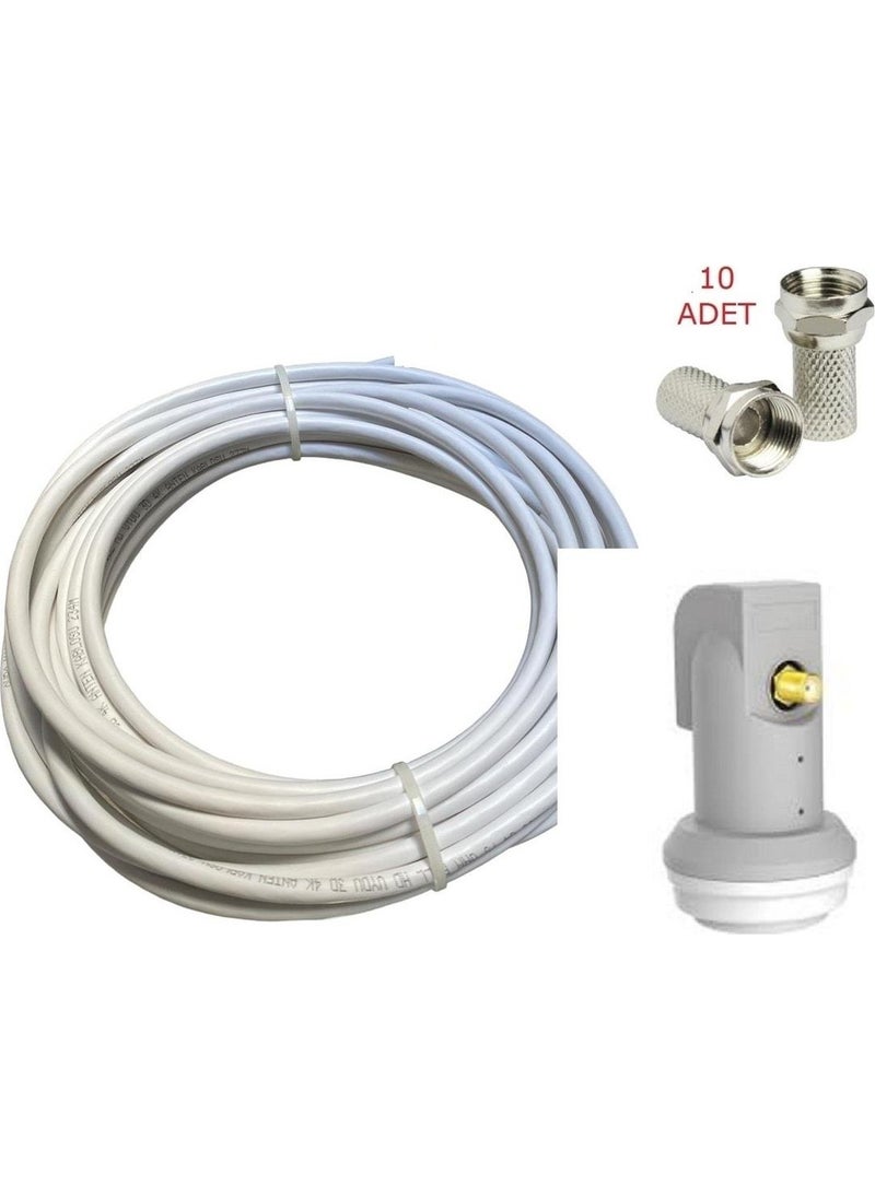 10 m Meter Antenna Cable Single LNB and 10 Pieces F Connector Satellite Set - pzsku/Z1760F05EF88FEDFCBC82Z/45/_/1739953475/483719a8-5563-46a4-8645-5807944789df