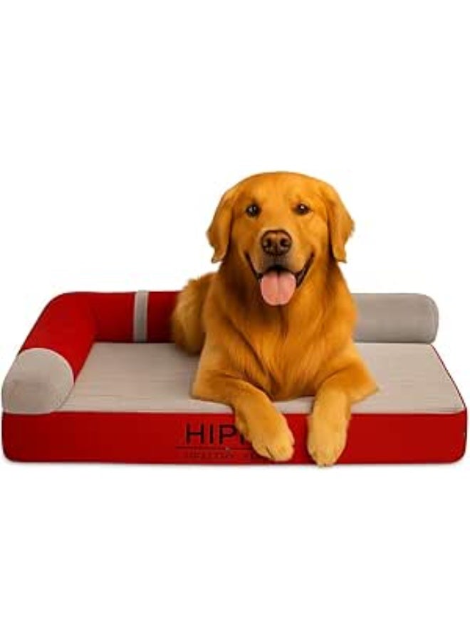 أن ان سي بيتس سرير للكلاب بتصميم تقويمي - وسادة أريكة للكلاب مزودة بإسفنج ميموري فوم - سرير مريح للحيوانات الأليفة للقطط والكلاب مع جوانب داعمة وغطاء قابل للإزالة والغسل وقاعدة مضادة للانزلاق - Image 1