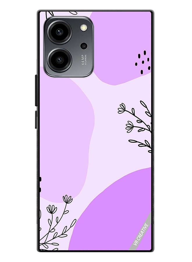 VR CREATIVE Protective Case Cover For Honor 80 SE Purple Flower Design Multicolour - Image 1