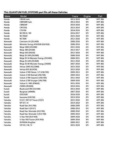 HFP-386-U Fuel Pump with Strainer Replacement for Yamaha FZ-07/MT-07 07A/MT-07 Tracer/Road Star Road Star Silverado V-Star 950 Dragstar YZF-R1 XV1700 XV17 XVS950 FZ07 XVS 950A (2008-2018) - Image 3
