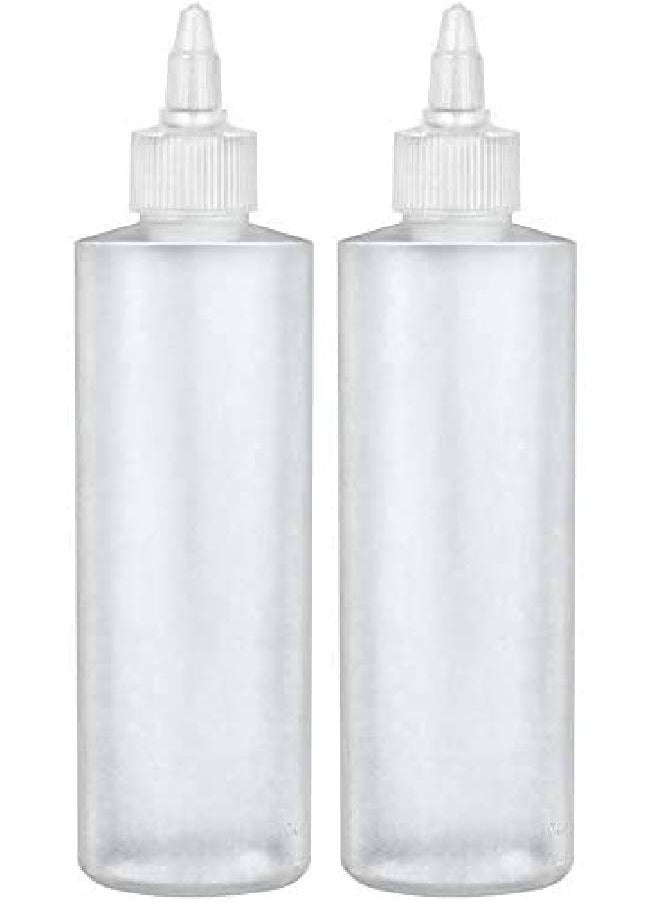BRIGHTFROM - Twist Top Applicator Bottles Squeeze 8 Oz Empty Plastic Bottles Refillable Open/Close Nozzle Hair Coloring/Multi Purpose (Pack Of 2) - Image 1