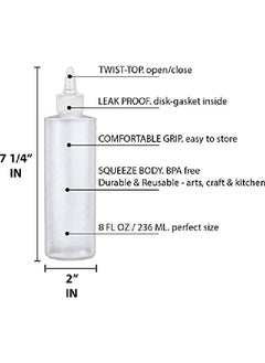BRIGHTFROM Twist Top Applicator Bottles Squeeze 8 Oz Empty Plastic Bottles Refillable Open/Close Nozzle Hair Coloring/Multi Purpose (Pack Of 2)  - Image 3