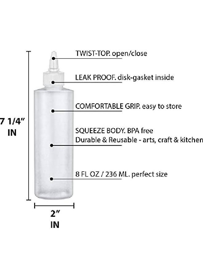 BRIGHTFROM - Twist Top Applicator Bottles Squeeze 8 Oz Empty Plastic Bottles Refillable Open/Close Nozzle Hair Coloring/Multi Purpose (Pack Of 2) - Image 1