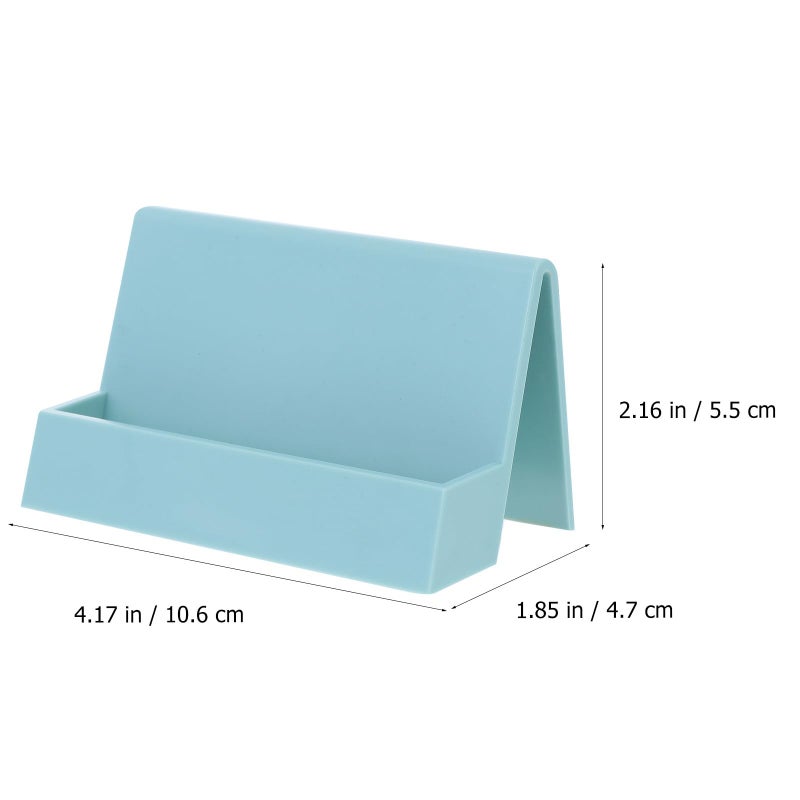 Lake Blue Plastic Business Card Holder Desk Name Display Box 2 Pcs Desktop Organizer - Image 3