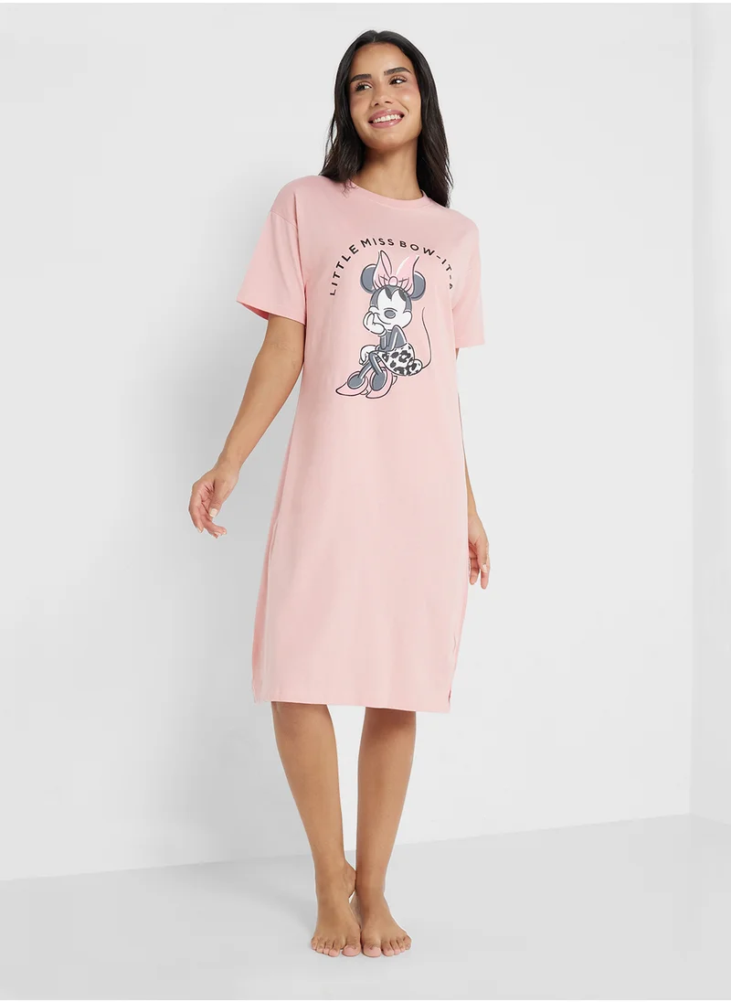 ديزني Minnie Graphic Print T-Shirt Dress