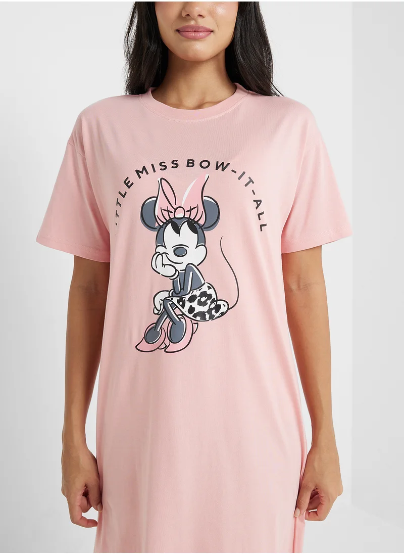 ديزني Minnie Graphic Print T-Shirt Dress