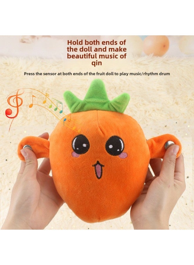 Banana Fruit Induction Beat Piano Creative Strange Music Parent-Child Interactive Doll Plush Toy-Color:Strawberry Beat Piano 【3 Rechargeable Battery Charger】】-Height:22cm 【opp Bag】】 - Image 5