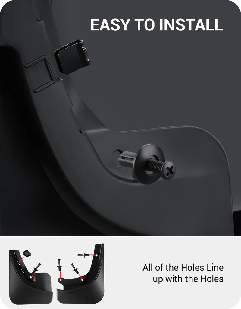 Basenor باسينور 2024 2025 موديل تسلا 3 هايلاند واقيات الطين حراس الطين بدون حفر بدون شريط واقيات الطين لجميع الأحوال الجوية واقيات الطين لملحقات خارجية تسلا موديل 3 (مجموعة من 4)  - Image 5