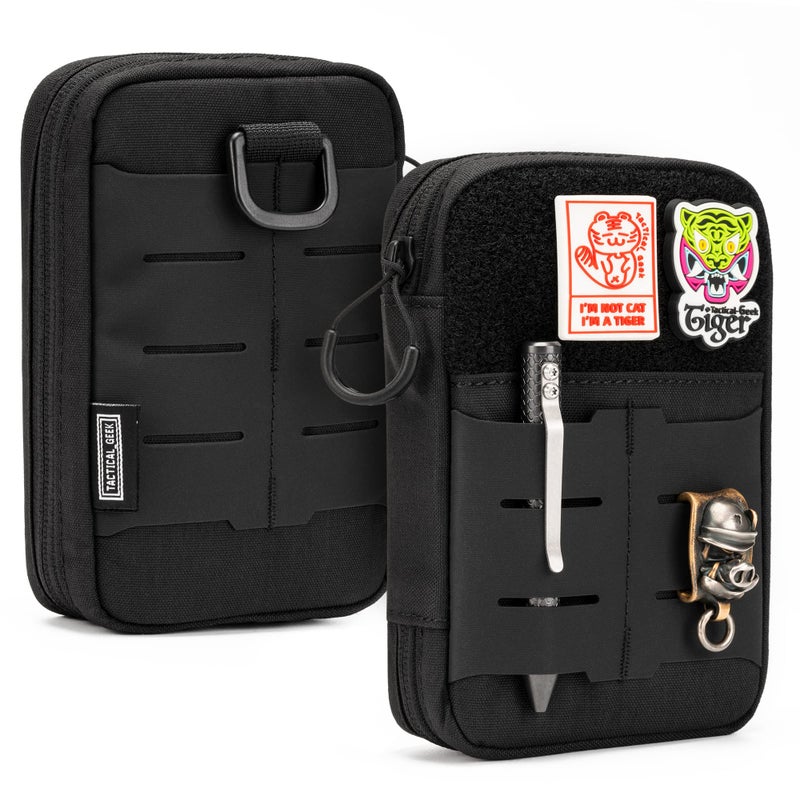 TACTICAL_GEEK TACTICAL GEEK Block E2.0 EDC Compact Waist Pocket Pouch, Multi-Purpose Molle EDC Pouch Gadget Organizer, Multi-Purpose Molle Tool Pouch for Multitools, Nylon Daily Utility Tool Organizer Bag Black - Image 1
