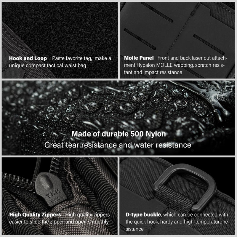 TACTICAL_GEEK TACTICAL GEEK Block E2.0 EDC Compact Waist Pocket Pouch, Multi-Purpose Molle EDC Pouch Gadget Organizer, Multi-Purpose Molle Tool Pouch for Multitools, Nylon Daily Utility Tool Organizer Bag Black - Image 5