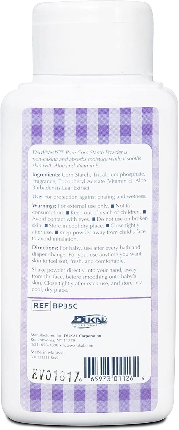 DawnMist Dukal BP35C DawnMist Baby Powder Premium 35 oz Full Case Pack of 2 - Image 3