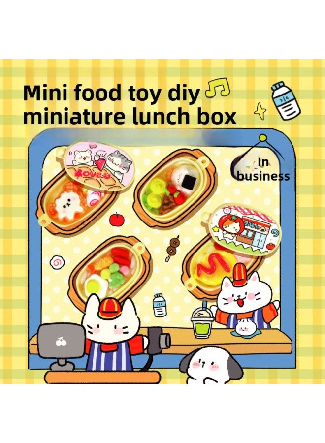 Mini Miniature Lunch Box Children's Food Play Food Toys Simulation Play Kitchen Toys Handmade Diy Materials-Color:Mini Miniature Lunch Box (pink)  - Image 2