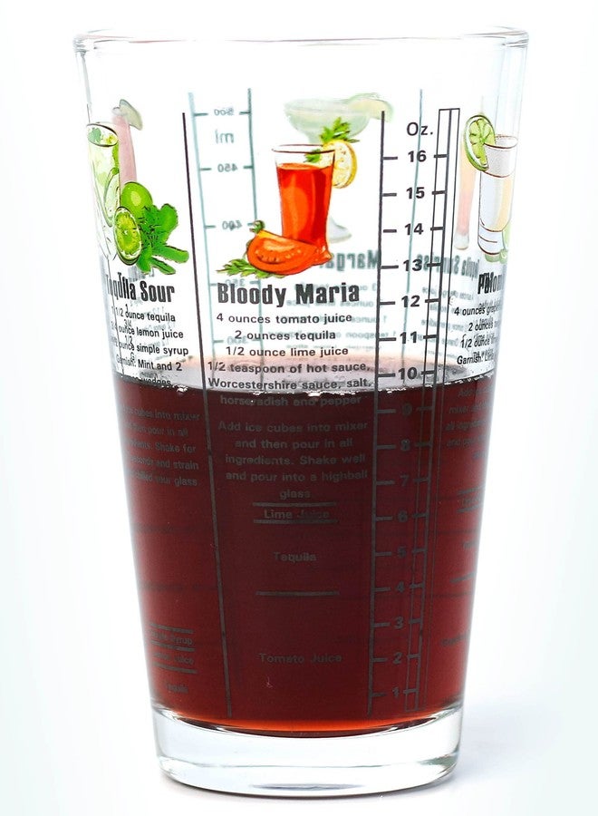 ستيفاني إمبورتس كوب خلط كوكتيل زجاجي سعة 14 أونصة مع غطاء مصفاة - يتضمن 6 وصفات لمشروبات الكوكتيل (بنكهة التكيلا) - Image 3