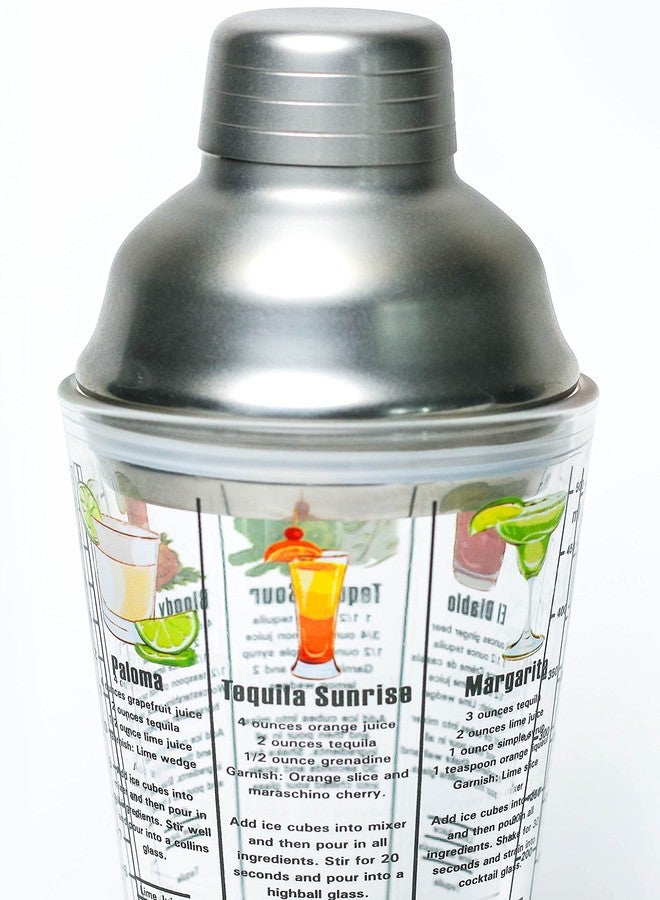 ستيفاني إمبورتس كوب خلط كوكتيل زجاجي سعة 14 أونصة مع غطاء مصفاة - يتضمن 6 وصفات لمشروبات الكوكتيل (بنكهة التكيلا) - Image 4
