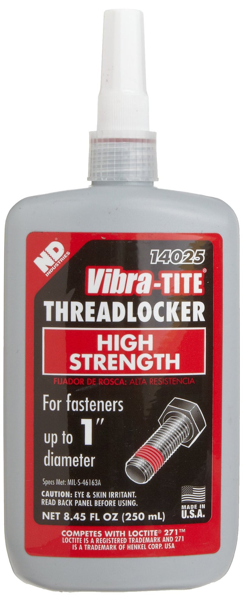 Vibra-TITE - 14025 140 Permanent High Strength Anaerobic Threadlocker, 250 ml Bottle, Red - Image 5