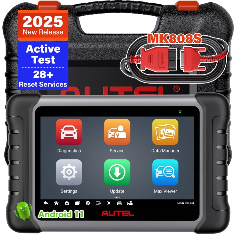 Autel أوتيل سكانر ماكسيكوم MK808S 2025 ترقية لـ MK808MX808 أداة مسح تحكم ثنائية الاتجاه 28 خدمة تشخيص جميع الأنظمة FCA Auto Auth Auto VIN مع MV105MV108S
