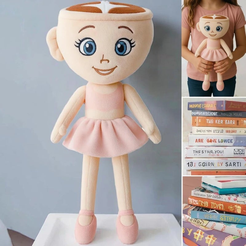 Y&D Pink Ballerina Cappuccina Brainrot Collectible Soft Polyester Washed Technique PP Cotton Plush Doll Lovely Stress Relief Animal - Image 4