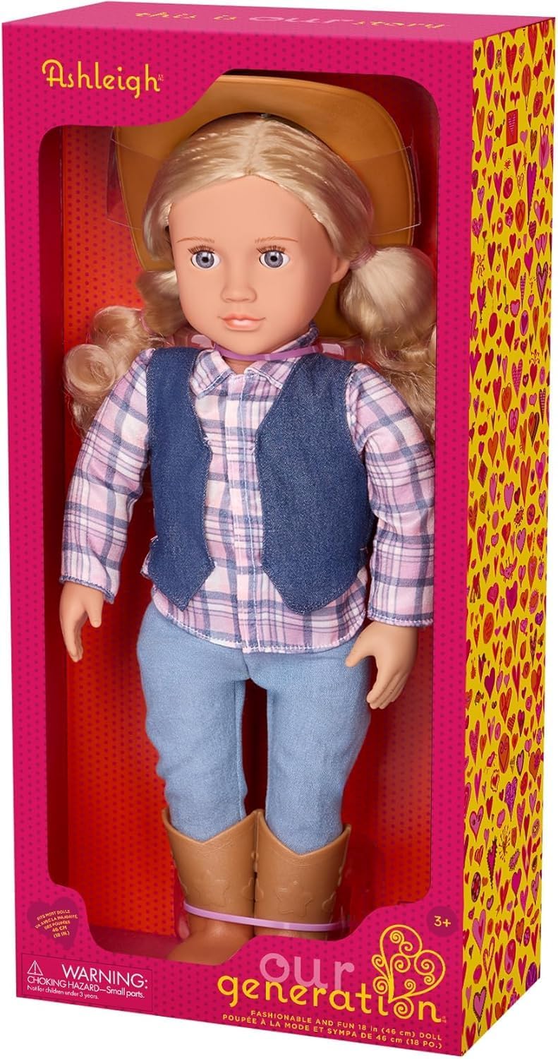 Our Generation 18-Inch Cowgirl Doll Ashleigh with Western Outfit - Image 5
