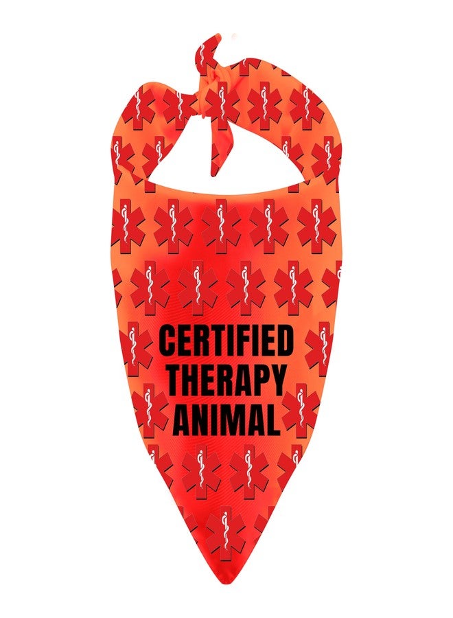 BLUPARK Therapy Dogs Bandana Certified Therapy Animal Pet Scarf for Training Dogs Gift (Certified Therapy) - Image 1