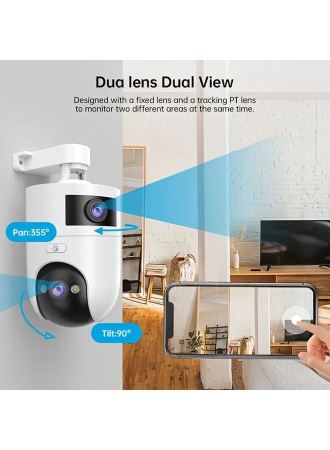 IK7 Color Dual Lens Outdoor Security Camera 360 Rotating 5G WiFi IP66 1296P Night Vision AI Human Detection Two Way Audio - Image 3