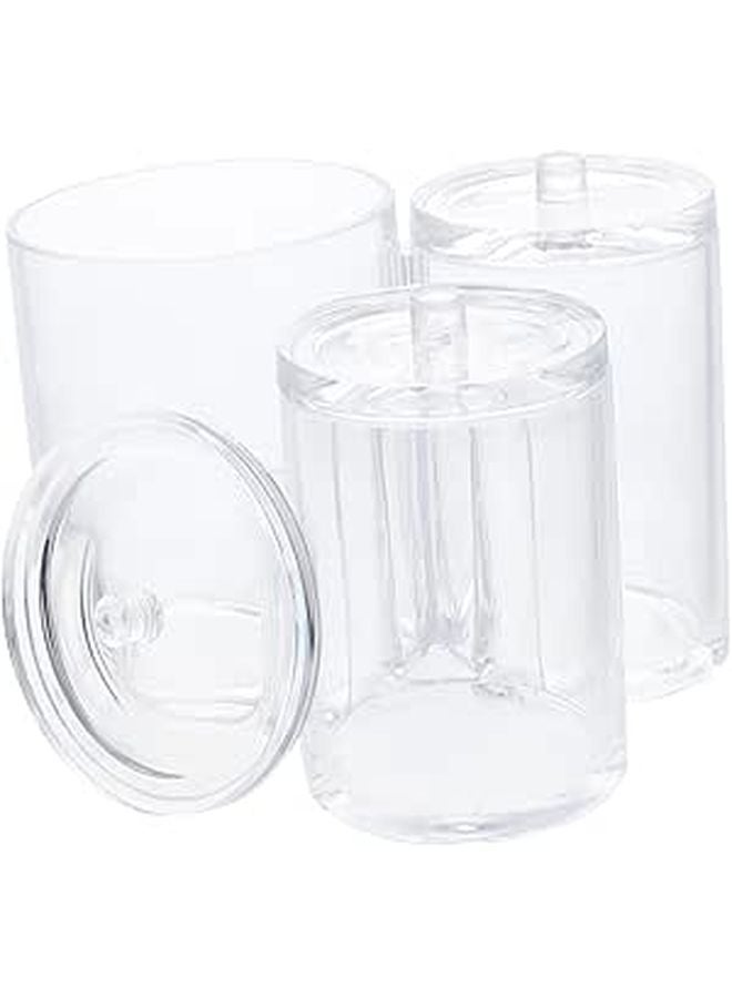 Acrylic Cotton Swab Holder Dustproof Storage Tube With Lid Organizer Home Supply - Image 1