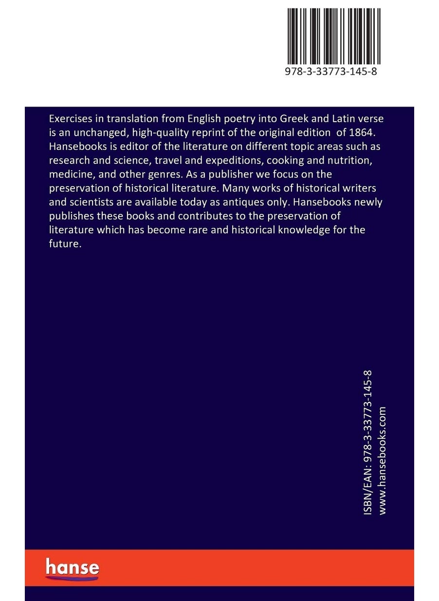 Exercises in translation from English poetry into Greek and Latin verse  - Image 2