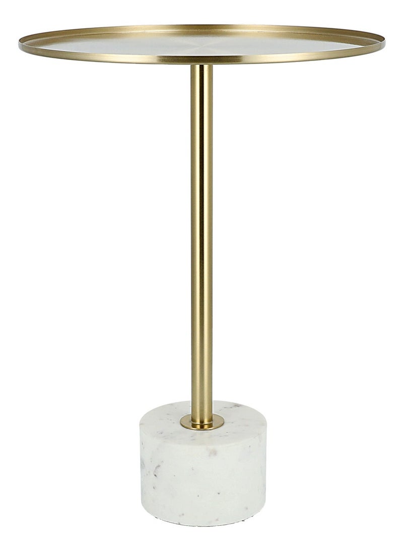 Generic Metal Side Table Marble Base 35.6* 35.6*48.5 cm  - Image 4
