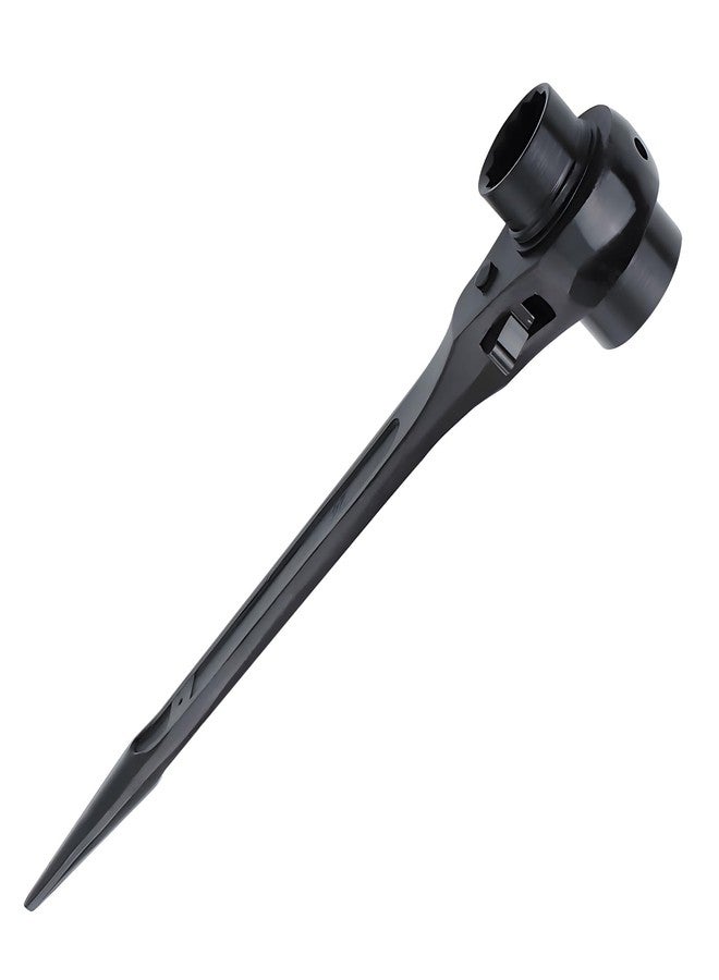 Elecbee Scaffold Podger Ratchet Spanner Ratchet Wrench Double Ratchet Multifunctional Socket Wrench Site Ratcheting Tools Long Handle Bar Hammer for Construction Works (24-30mm) - Image 1