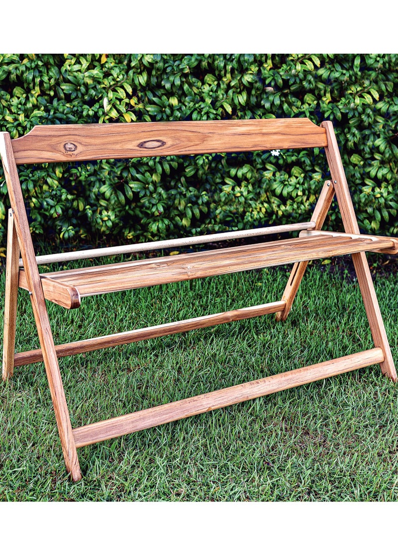 TRAMONTINA Since 1911,Made in Brazil- Beer Foldable Bench With Sanded Finish Teak Wood FSC Certified  - Image 3