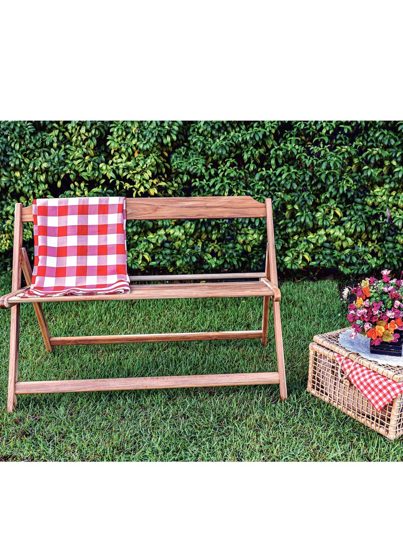 TRAMONTINA Since 1911,Made in Brazil- Beer Foldable Bench With Sanded Finish Teak Wood FSC Certified  - Image 4