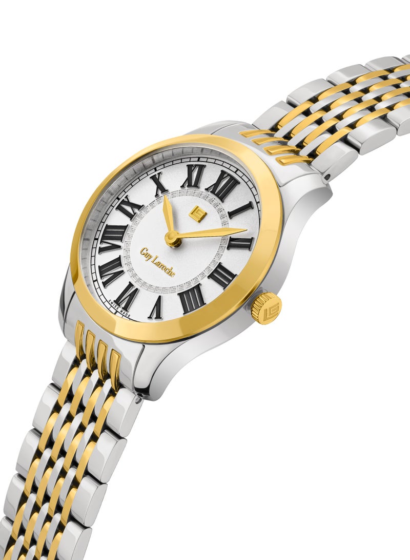 Guy Laroche Louise Watch for Women with Silver and Gold Stainless Steel Bracelet 29 mm 5 Atm  - Image 2