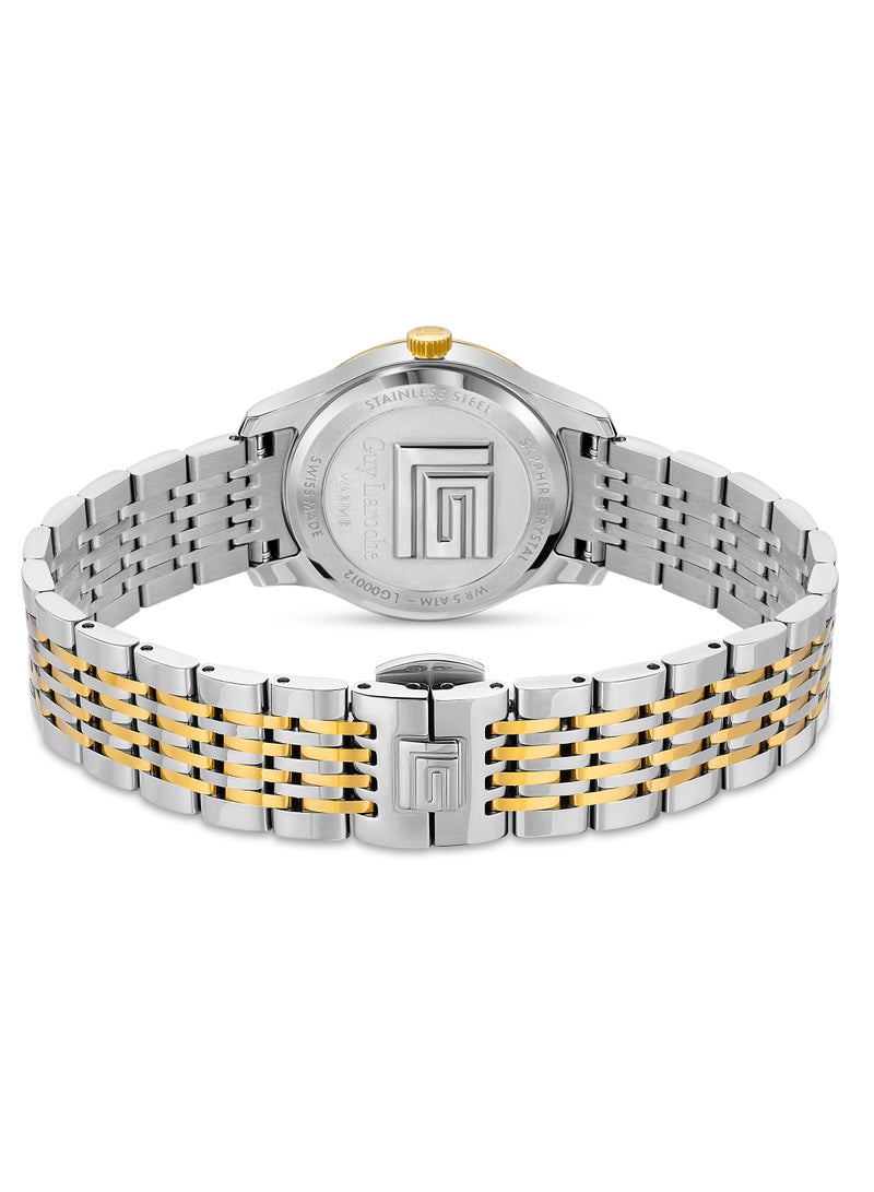 Guy Laroche Louise Watch for Women with Silver and Gold Stainless Steel Bracelet 29 mm 5 Atm  - Image 3
