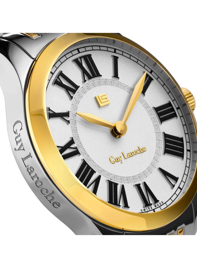 Guy Laroche Louise Watch for Women with Silver and Gold Stainless Steel Bracelet 29 mm 5 Atm  - Image 4