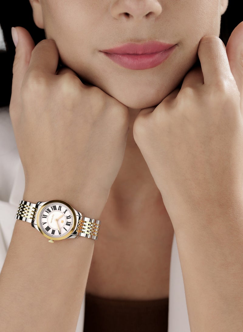Guy Laroche Louise Watch for Women with Silver and Gold Stainless Steel Bracelet 29 mm 5 Atm  - Image 5