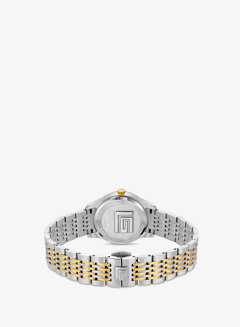 Guy Laroche Louise Watch for Women with Silver and Gold Stainless Steel Bracelet 29 mm 5 Atm - Image 3