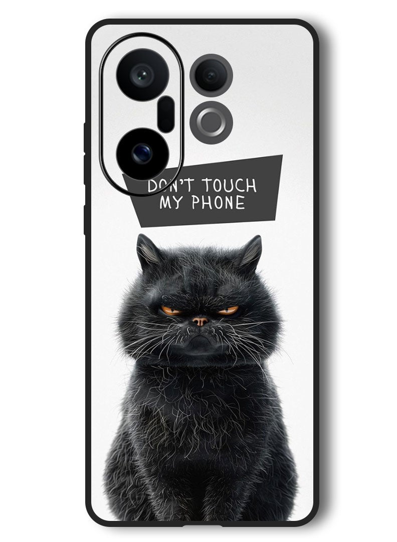 Theodor Case Compatible with Vivo X200 FE 6.31 Inch Protection Shockproof Bumper Cover Dont Touch My Phone Cat - Image 1