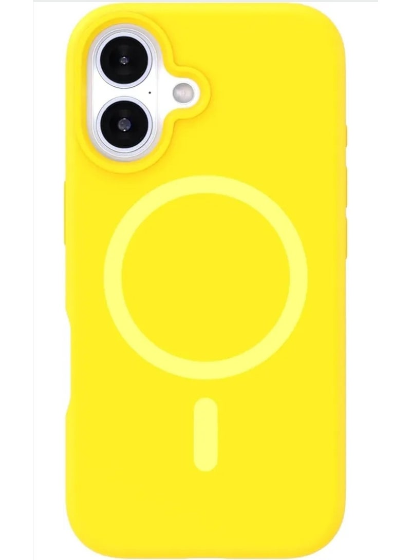 iPhone 16- 6.1 inch size Case Shockproof Back Cover 5-Layer Silicone Anti-Scratch Shockproof Dirt-Resistant Multicolor MagSafe Silky Soft Touch Natural Microfiber Lining (yellow) - Image 1