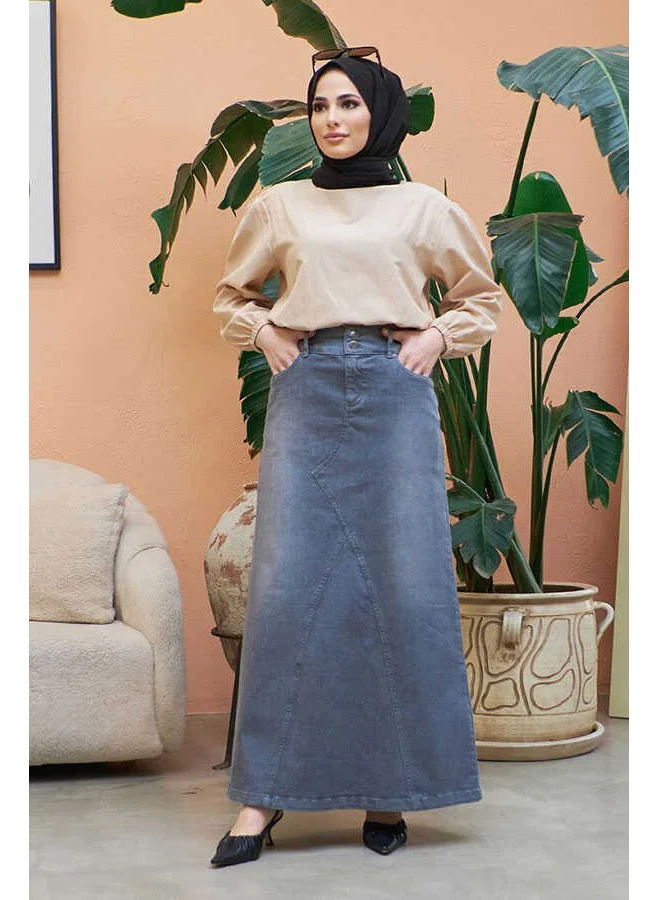 Neways 2239-JEANS Skirt Gray