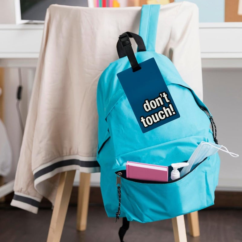 Eitheo Luggage Tags for Kids with Name & Address Label | Silicone Luggage-Tags for Suitcases, Tags for Travel Bags/School Bags Identification tag Colorful Multi (Don’t Touch) - Image 3