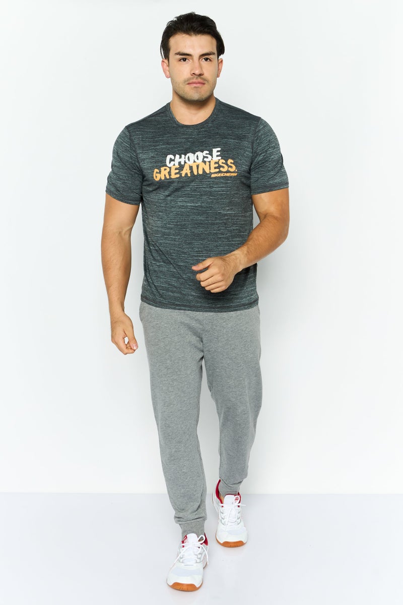 SKECHERS Men Sportswear Fit Short Sleeve Training T-Shirt, Light Grey Heather - Image 2