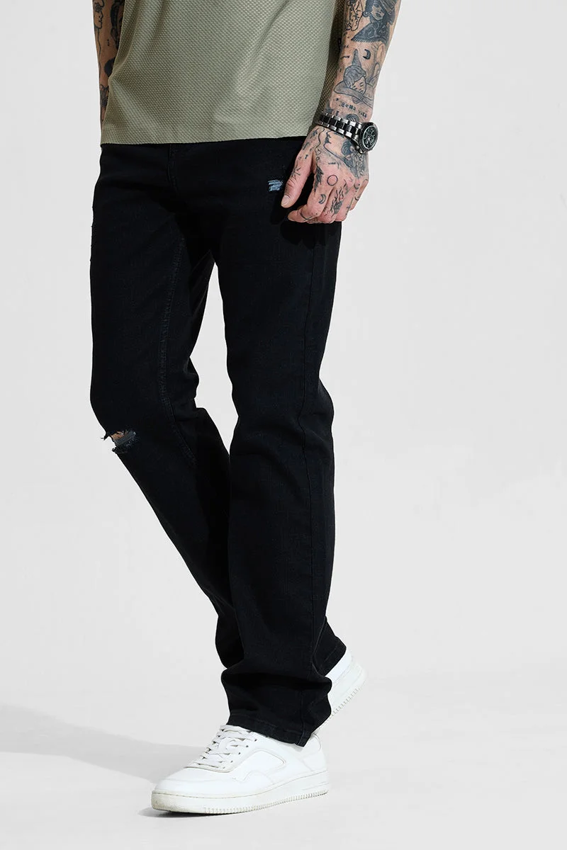 سنيتش Black Solid Slim Fit Casual Jeans