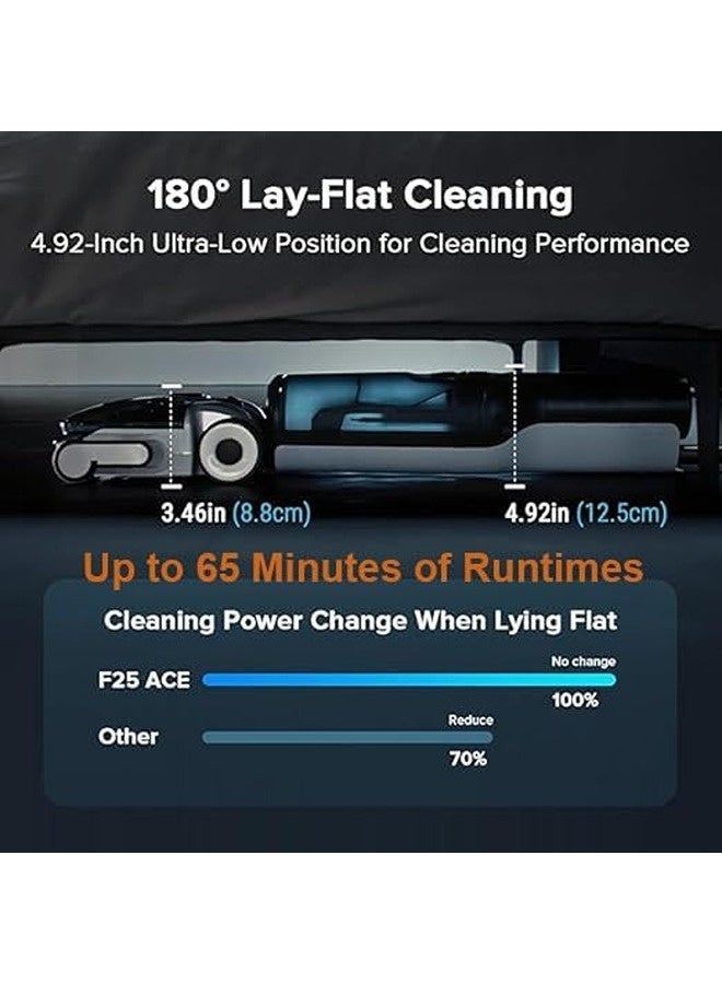 roborock F25 ACE Combo 5-in-1 Cordless Wet Dry Vacuum Cleaner | 20000Pa Suction, 194°F 5min Self-Cleaning, AI Assistant Wheels, 180° Lie-Flat, 65min Runtime, Smart Floor Washer for Hard Floors - Image 3