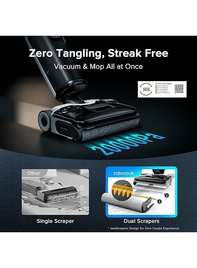 roborock F25 ACE Combo 5-in-1 Cordless Wet Dry Vacuum Cleaner | 20000Pa Suction, 194°F 5min Self-Cleaning, AI Assistant Wheels, 180° Lie-Flat, 65min Runtime, Smart Floor Washer for Hard Floors - Image 4