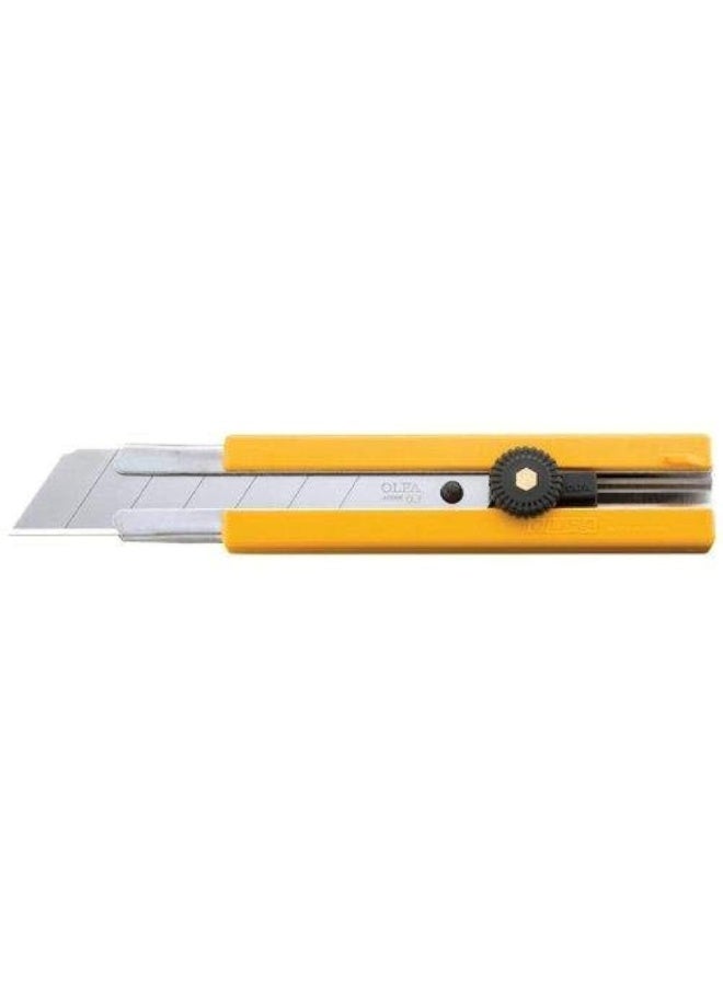 OLFA H-1 Extra Heavy Duty Utility Knife 25mm – Professional Snap-Off Cutter with Anti-Slip Rubber Grip & Ratchet Lock - Image 1